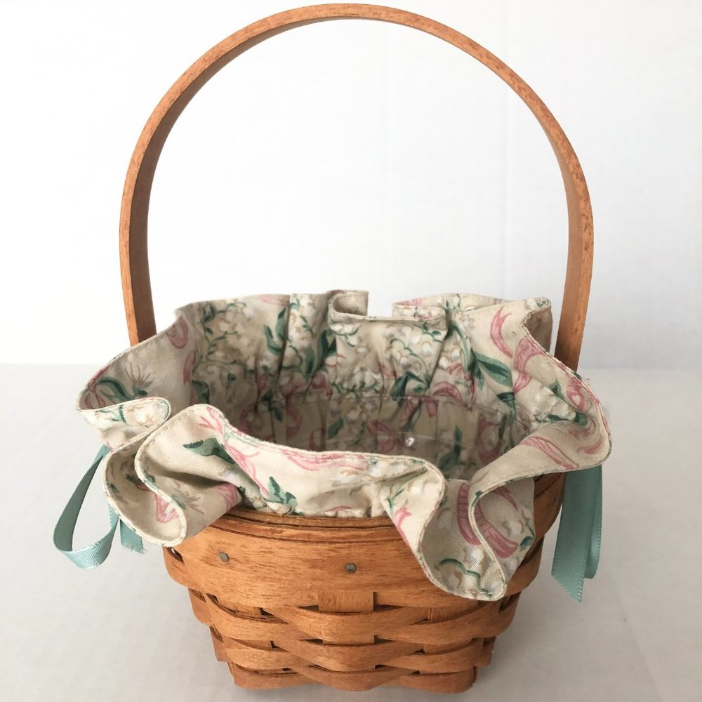 Longaberger Lily Of The Valley Basket - May Series with Loner and Protector